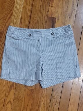 White House Black Market Black and White Striped Shorts